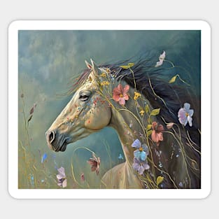 Horse in Flowers Sticker